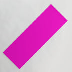 BRIGHT MAGENTA SOLID COLOR Plain Vibrant Hot Pink Shade Yoga Mat Gallery Image 1