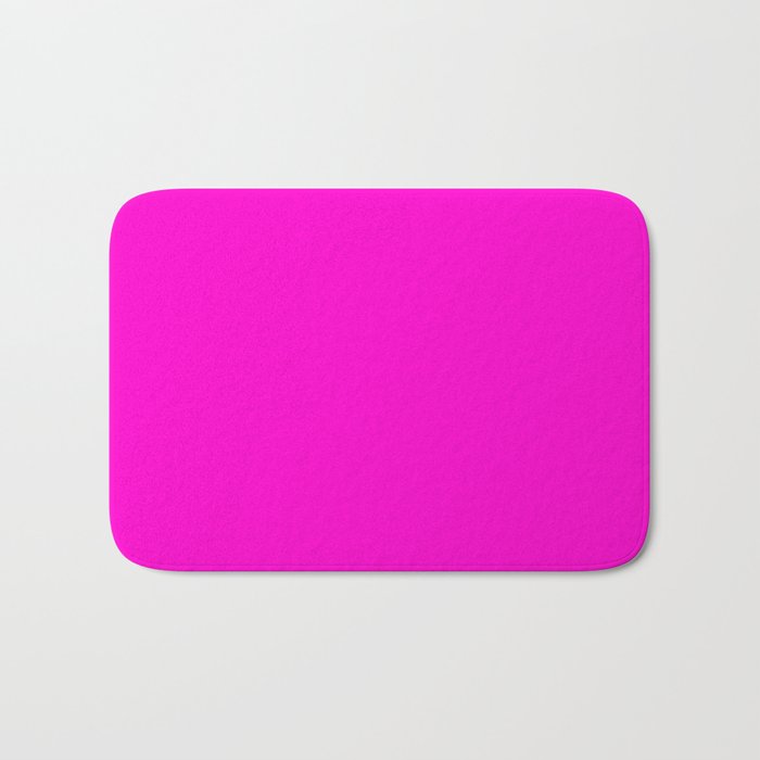 BRIGHT MAGENTA SOLID COLOR Plain Vibrant Hot Pink Shade Bath Mat Gallery Image 1
