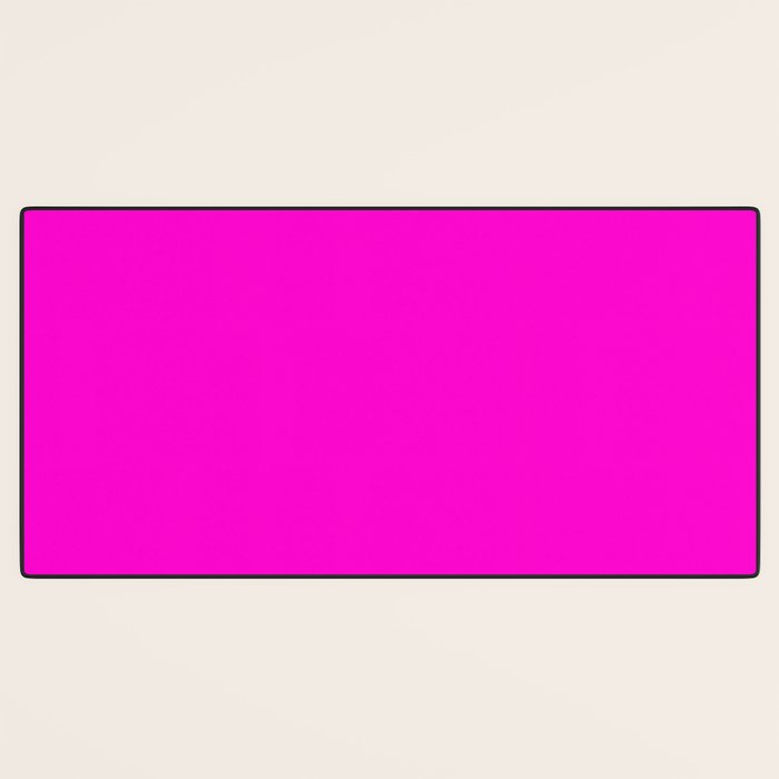 BRIGHT MAGENTA SOLID COLOR Plain Vibrant Hot Pink Shade Desk Mat Gallery Image 3