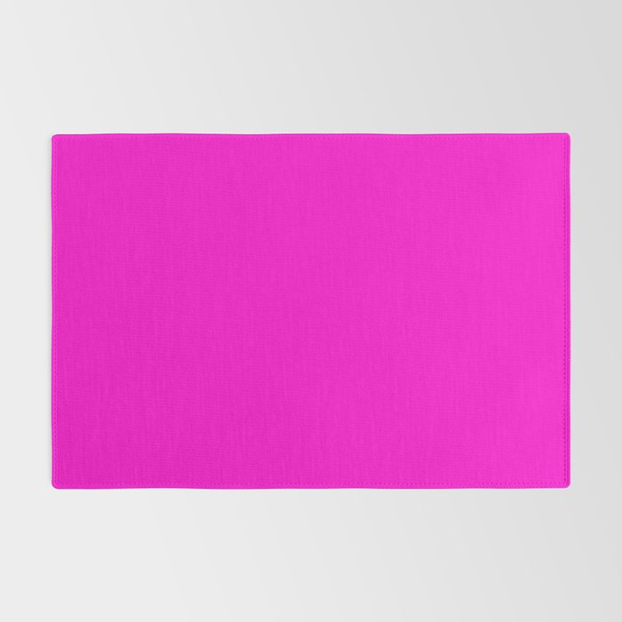 BRIGHT MAGENTA SOLID COLOR Plain Vibrant Hot Pink Shade Rug Gallery Image 2