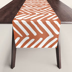 Boho, Abstract, Herringbone, Pattern, Terracotta Table Runner Gallery Image 1