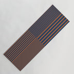Stripes Pattern and Lines 8 in Navy Blue Orange Yoga Mat Gallery Image 1