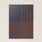 Stripes Pattern and Lines 8 in Navy Blue Orange Stationery Card Gallery Image 2