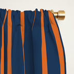 Stripes Pattern and Lines 8 in Navy Blue Orange Window Curtain Gallery Image 2
