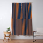 Stripes Pattern and Lines 8 in Navy Blue Orange Window Curtain Gallery Image 5