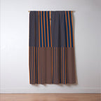 Stripes Pattern and Lines 8 in Navy Blue Orange Window Curtain Gallery Image 3