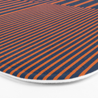 Stripes Pattern and Lines 8 in Navy Blue Orange Bath Mat Gallery Image 3