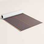 Stripes Pattern and Lines 8 in Navy Blue Orange Yoga Mat Gallery Image 2