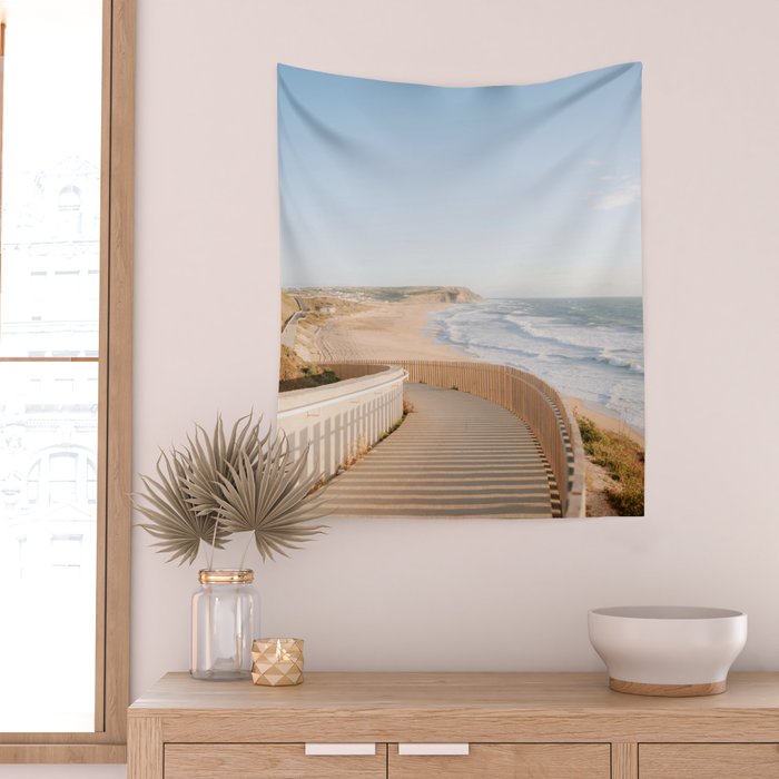 Praia Azul | Summer vibes Portugal travel photography  Wall Tapestry Gallery Image 2