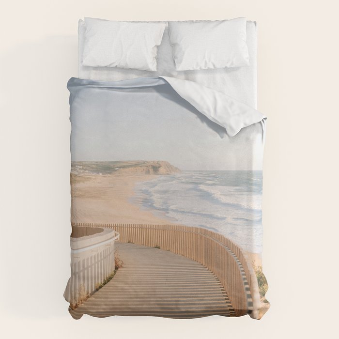 Praia Azul | Summer vibes Portugal travel photography  Duvet Cover Gallery Image 1