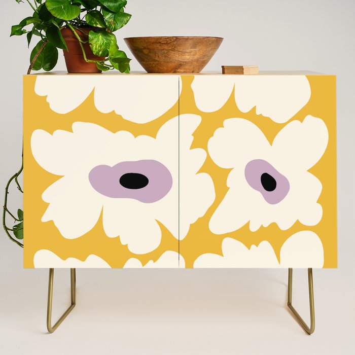 Fresh Poppy in yellow Credenza Gallery Image 1