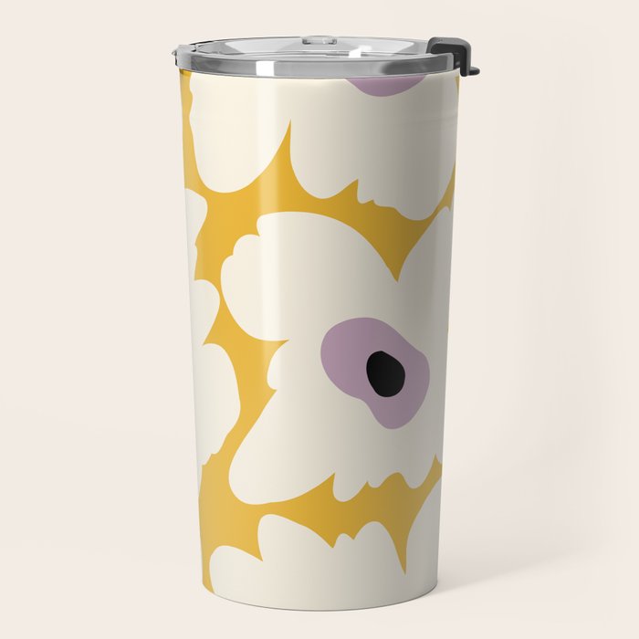 Fresh Poppy in yellow Travel Mug Gallery Image 2