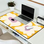 Fresh Poppy in yellow Desk Mat Gallery Image 2
