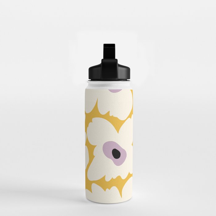 Fresh Poppy in yellow Water Bottle Gallery Image 2