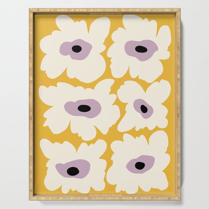 Fresh Poppy in yellow Serving Tray Gallery Image 1