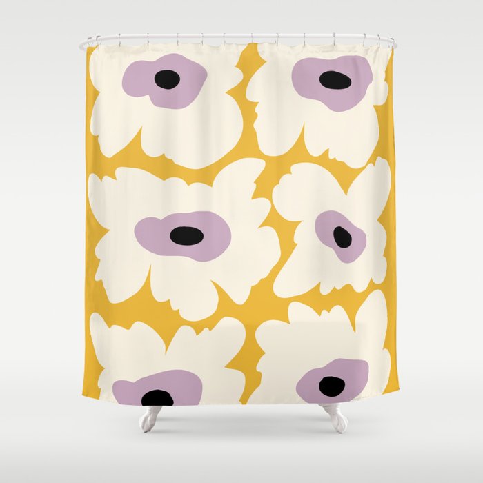 Fresh Poppy in yellow Shower Curtain Gallery Image 1