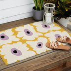 Fresh Poppy in yellow Outdoor Rug Gallery Image 2