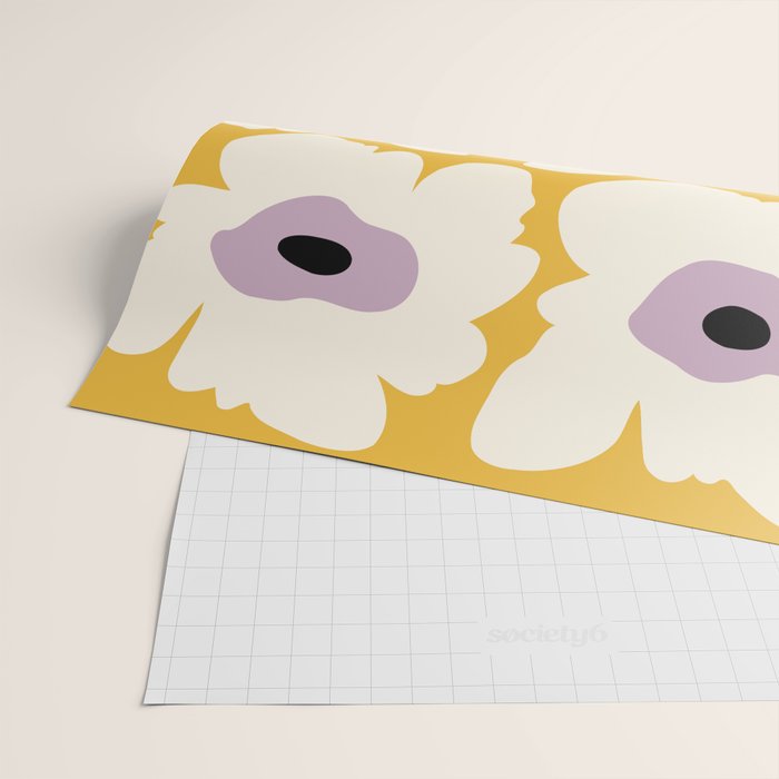 Fresh Poppy in yellow Wrapping Paper Gallery Image 2