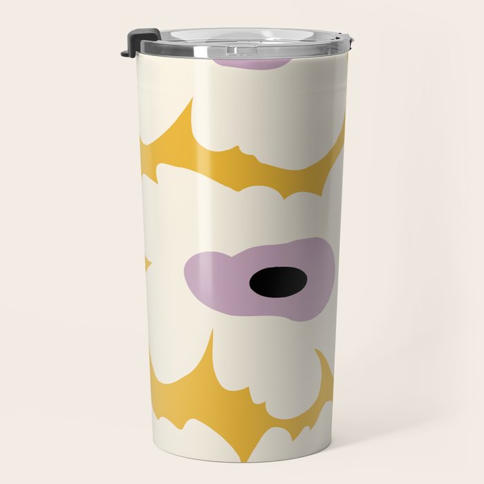 Fresh Poppy in yellow Travel Mug Gallery Image 3