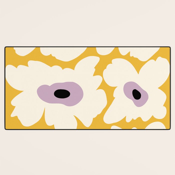 Fresh Poppy in yellow Desk Mat Gallery Image 3