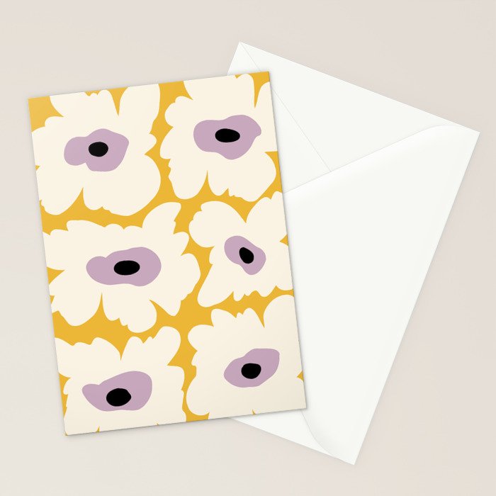 Fresh Poppy in yellow Stationery Card Gallery Image 2