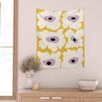 Fresh Poppy in yellow Wall Tapestry Gallery Image 2