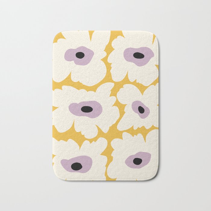 Fresh Poppy in yellow Bath Mat Gallery Image 1