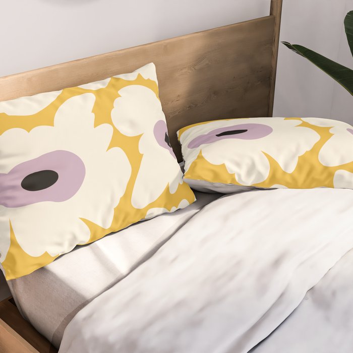 Fresh Poppy in yellow Pillow Sham Gallery Image 2