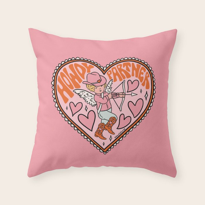 Howdy Partner Cupid Throw Pillow Gallery Image 6