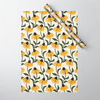 coneflowers - cream Wrapping Paper Gallery Image 1