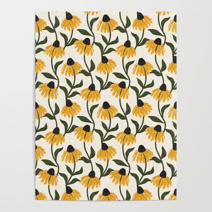 coneflowers - cream Poster Gallery Image 4