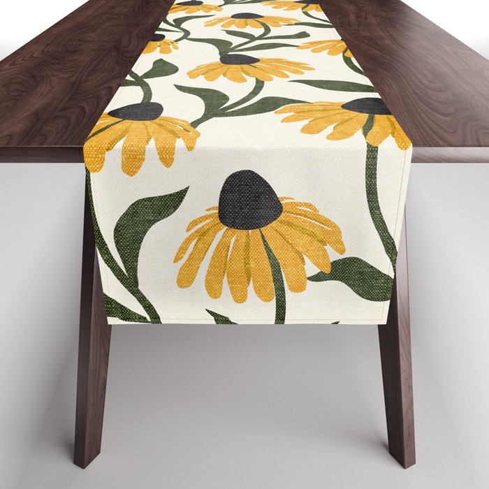 coneflowers - cream Table Runner Gallery Image 1