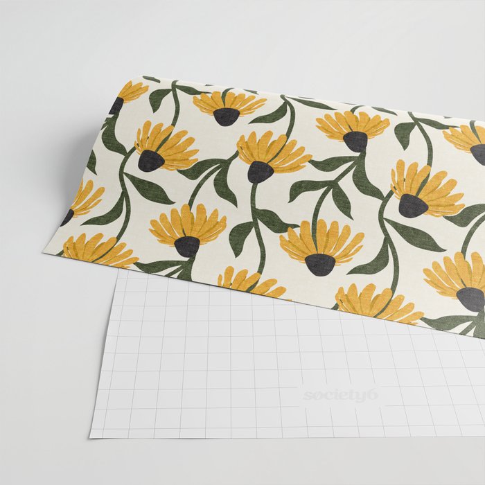 coneflowers - cream Wrapping Paper Gallery Image 2