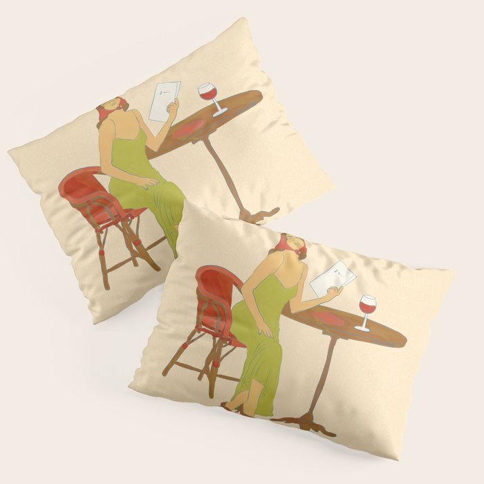 Woman at a Cafe in Rome Pillow Sham Gallery Image 3