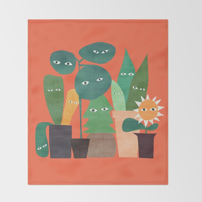 The plants are watching (paranoidos maximucho) Throw Blanket Gallery Image 2