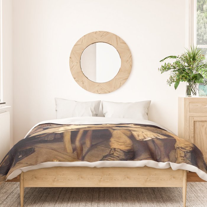 African American Masterpiece 'A Pastoral Visit' by Richard Norris Brooke Duvet Cover Gallery Image 3
