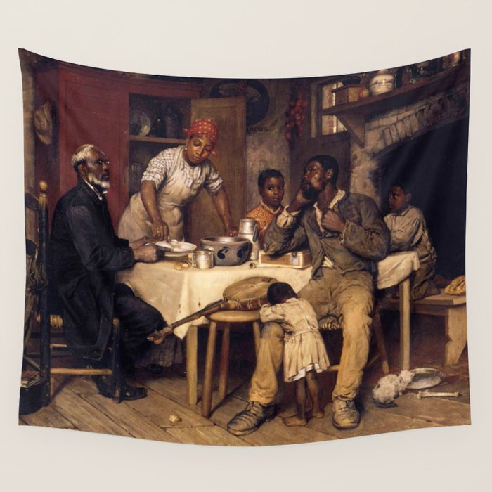 African American Masterpiece 'A Pastoral Visit' by Richard Norris Brooke Wall Tapestry Gallery Image 4