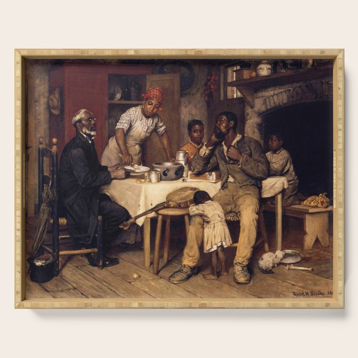 African American Masterpiece 'A Pastoral Visit' by Richard Norris Brooke Serving Tray Gallery Image 1