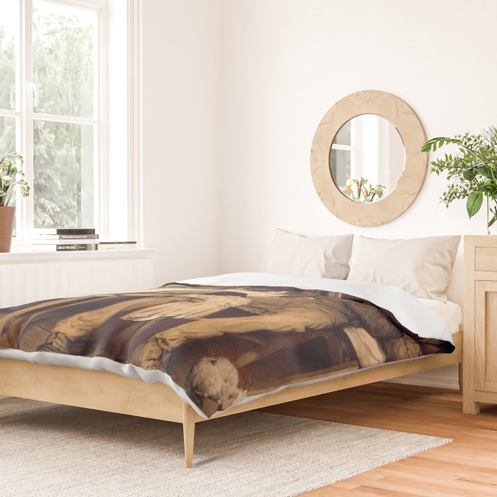 African American Masterpiece 'A Pastoral Visit' by Richard Norris Brooke Duvet Cover Gallery Image 2