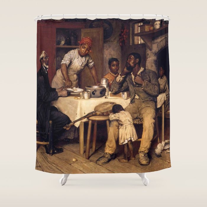 African American Masterpiece 'A Pastoral Visit' by Richard Norris Brooke Shower Curtain Gallery Image 1