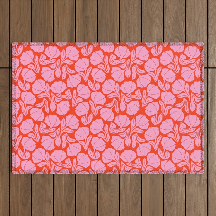 Boho Blooms - Pink Outdoor Rug Gallery Image 1