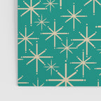 Stella - Retro Atomic Age Starbursts in Midcentury Modern Beige and Turquoise Teal Poster Gallery Image 3