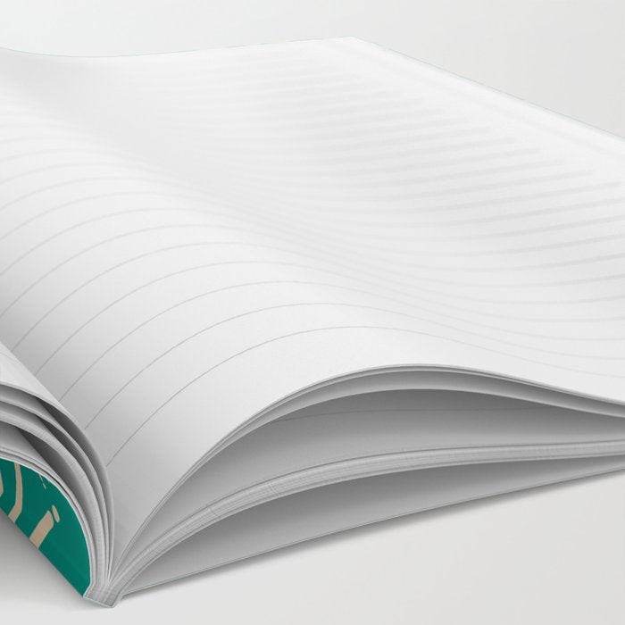 Stella - Retro Atomic Age Starbursts in Midcentury Modern Beige and Turquoise Teal Notebook Gallery Image 2