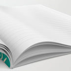 Stella - Retro Atomic Age Starbursts in Midcentury Modern Beige and Turquoise Teal Notebook Gallery Image 2