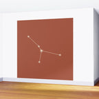 Cancer Zodiac Star Constellation Line Art Terracotta Red Wall Mural Gallery Image 2