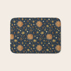 Vintage Star Collage Print in Navy Bath Mat Gallery Image 1
