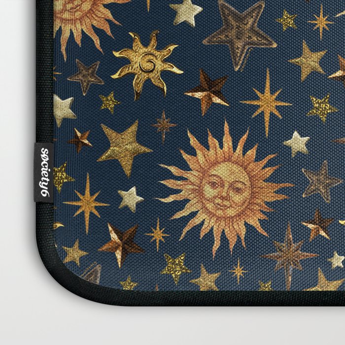 Vintage Star Collage Print in Navy Laptop Sleeve Gallery Image 3