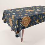 Vintage Star Collage Print in Navy Tablecloth Gallery Image 1