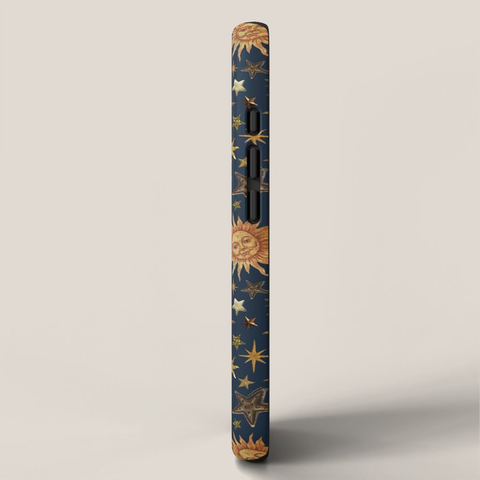 Vintage Star Collage Print in Navy iPhone Case Gallery Image 2