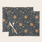 Vintage Star Collage Print in Navy Placemat Gallery Image 1